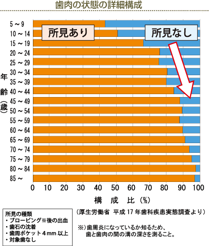 歯肉の状態の詳細構成