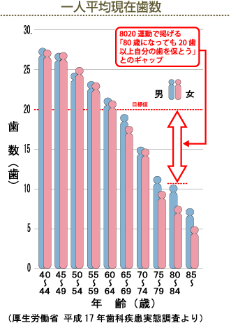一人平均現在歯数